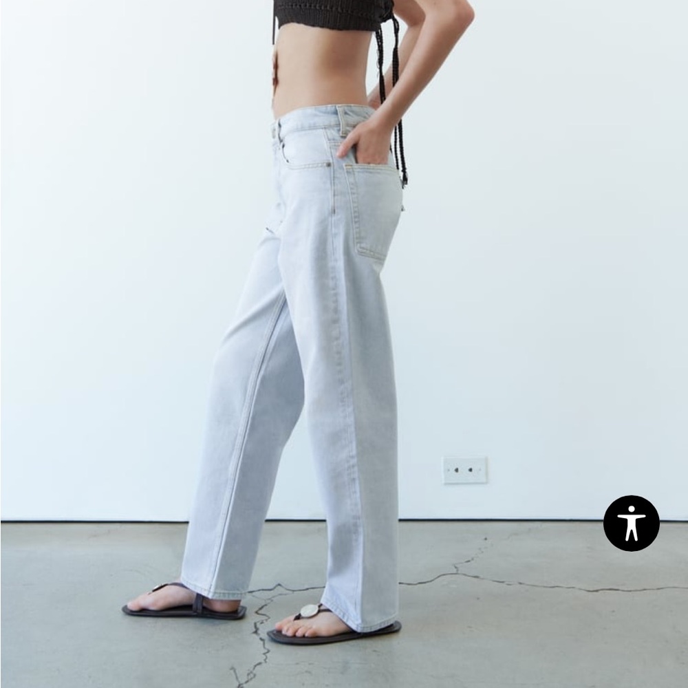Blue loose fit Zara denim jeans - Picture 5 of 14